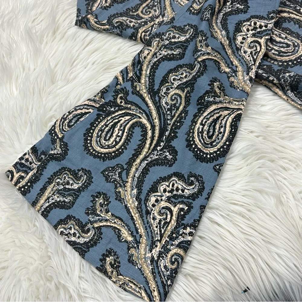 Free People Paradise Printed Flare Linen Blend Pants - Picture 7 of 8